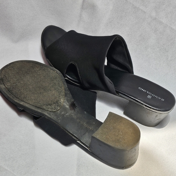Bandolino Stretch Fabric Open Toe Chunky Heel Slip On Sandals Size 7.5 - Picture 7 of 9